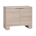 40 In. Cream Solid Wood 2 Door Media Credenza_Accent Cabinet