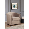 40 In.H Beige Finish Polyester Upholstery Rectangle Barrel Chair Set Of 2 With Straight Arm 8 X 10