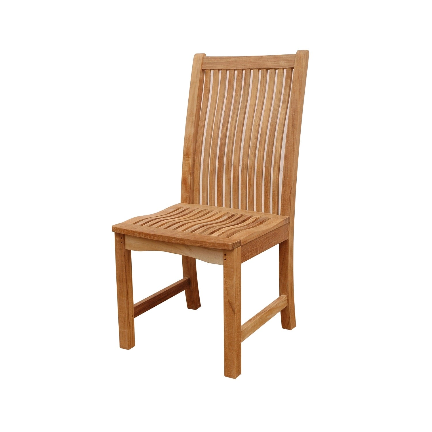 40 In.H Brown Finish High Upholstered Back Armless Dining Chair With Wood Seat Material