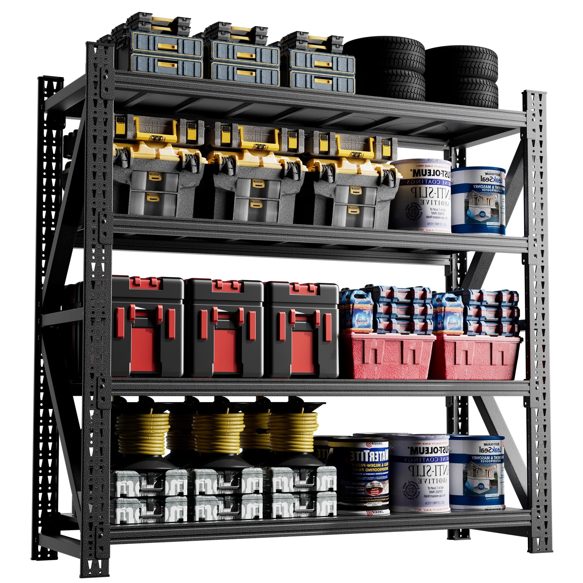 4000Lbs Industrial Shelving For Warehouse Heavy Duty Metal Adjustable Garage Shelves 4000Lbs Storage Unit