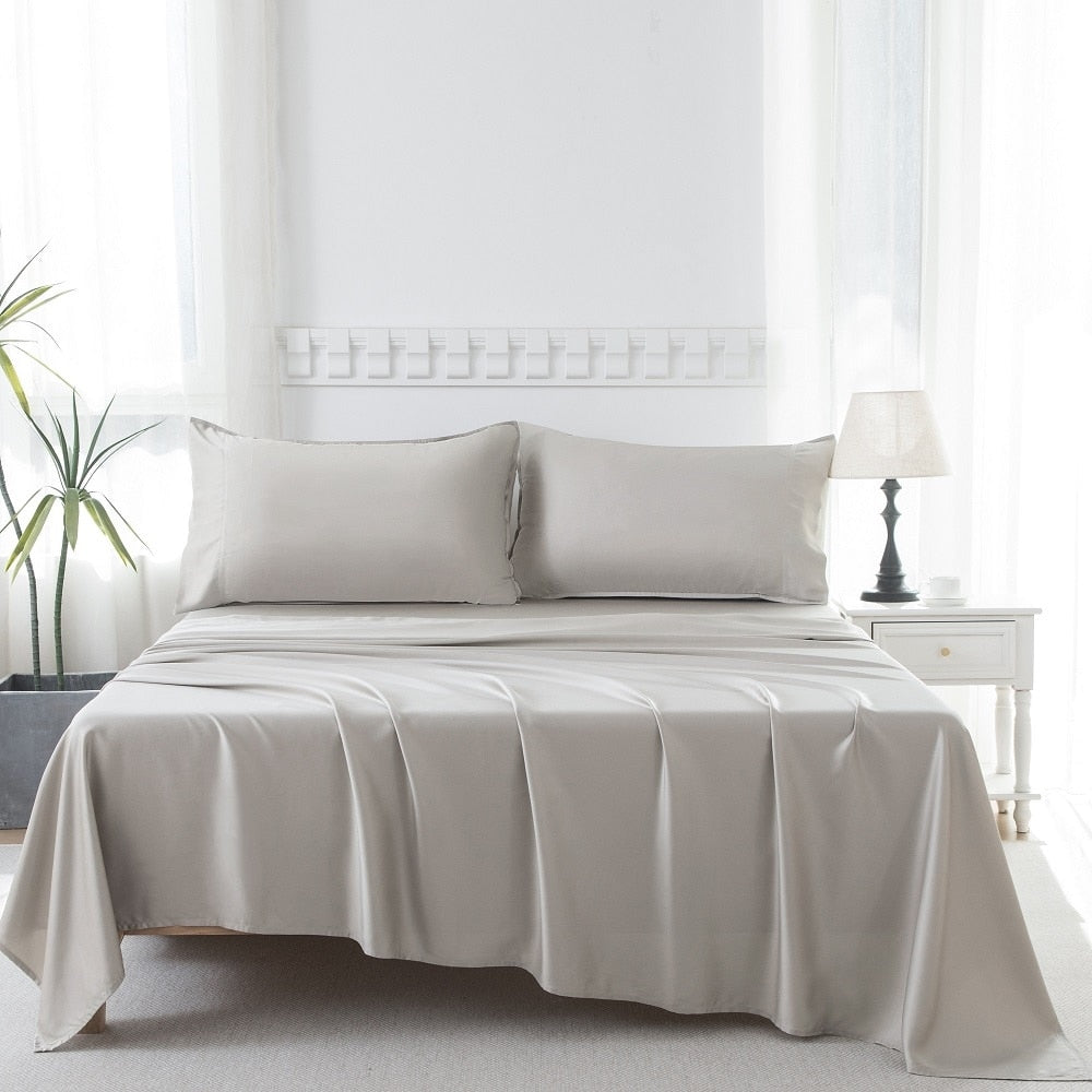 400Tc Cooling Sheet Set Sateen Weave 4 Piece Bedding With 16 Inch Deep Pocket Fitted Sheet