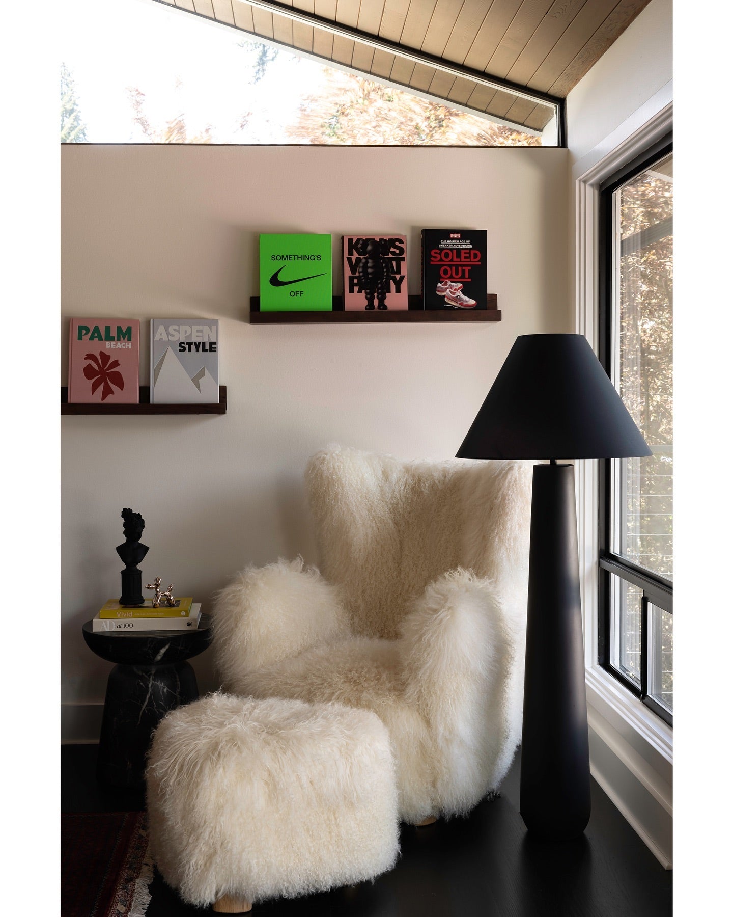 Bozzi Mongolian Sheepskin Ottoman