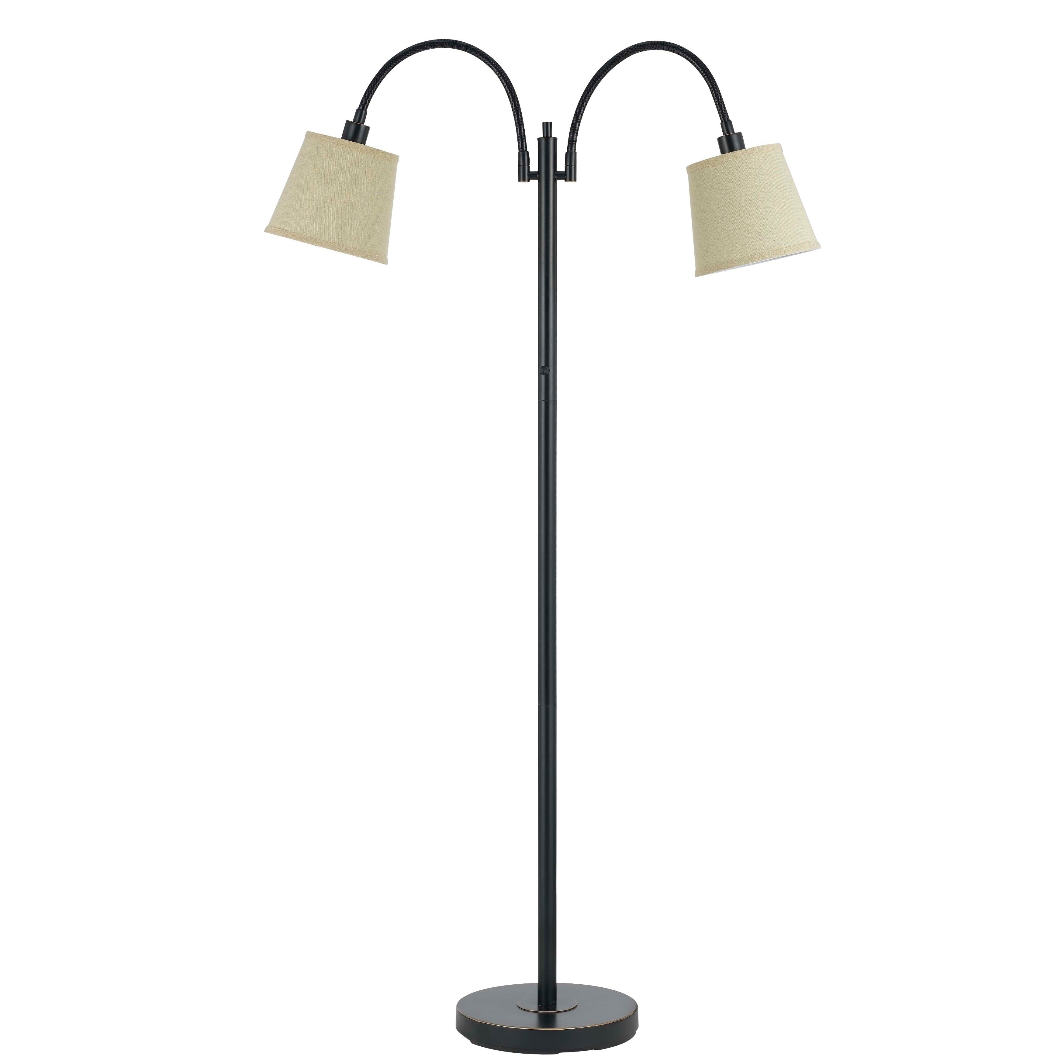 Gail Brown Metal 2 Light 40 Watt Goose Neck Floor Lamp