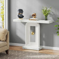 40 Narrow Modern Console Table With Geometric Base For Living Room Entryway Hallway Entrance