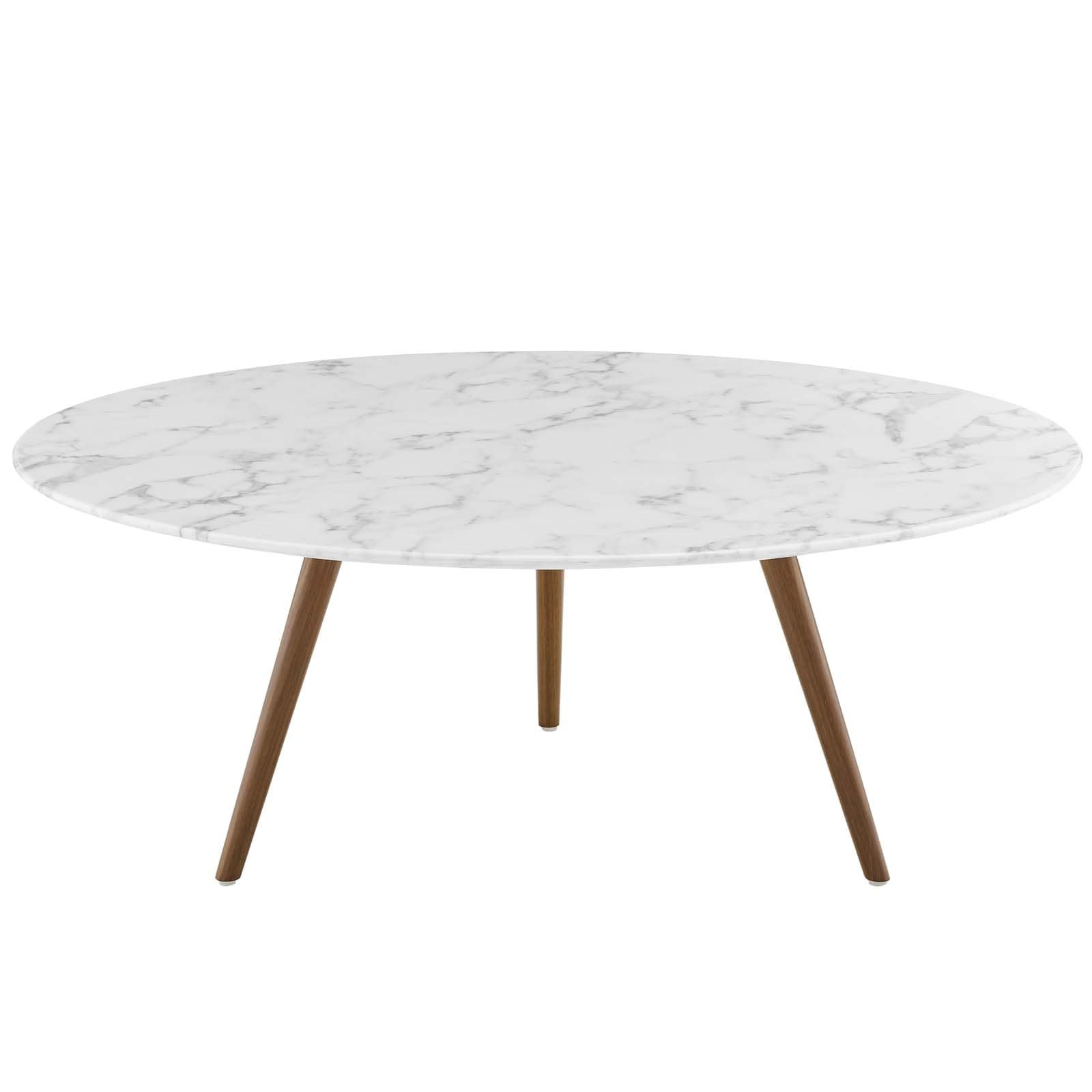 Lippa 40 Round Artificial Marble Coffee Table With Tripod Base