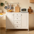 40 Steel Sideboard Buffet Cabinet With 4 Drawers 2 Doors And Adjustable Shelves For Kitchen Entryway