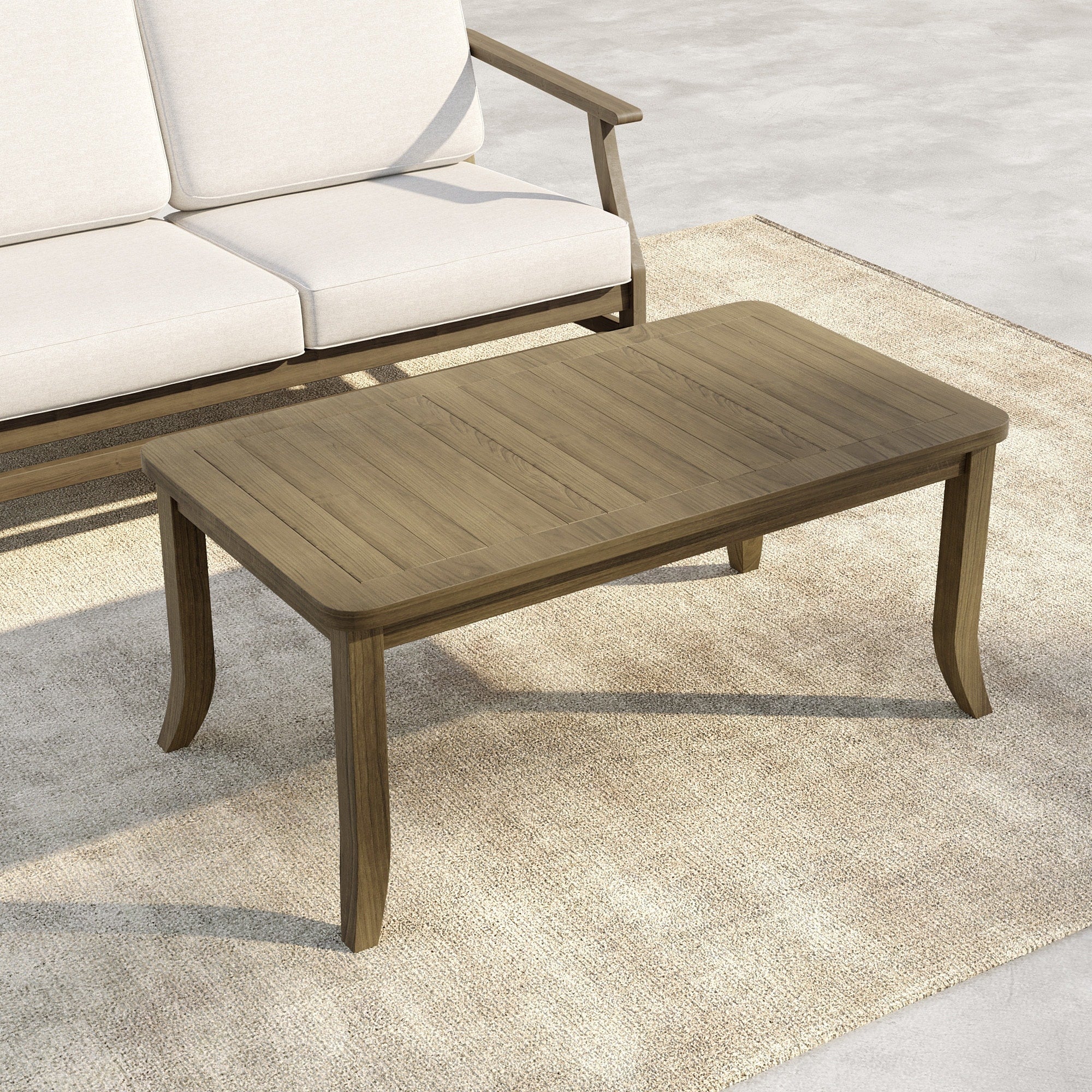 40 W Rectangular Solid Teak Outdoor Coffee Table