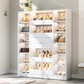 40 W Versatile Closet System With Led Lights Wooden Walk In Closet Organizer Wardrobe Cabinet With 5 Drawers 12 Shelvess