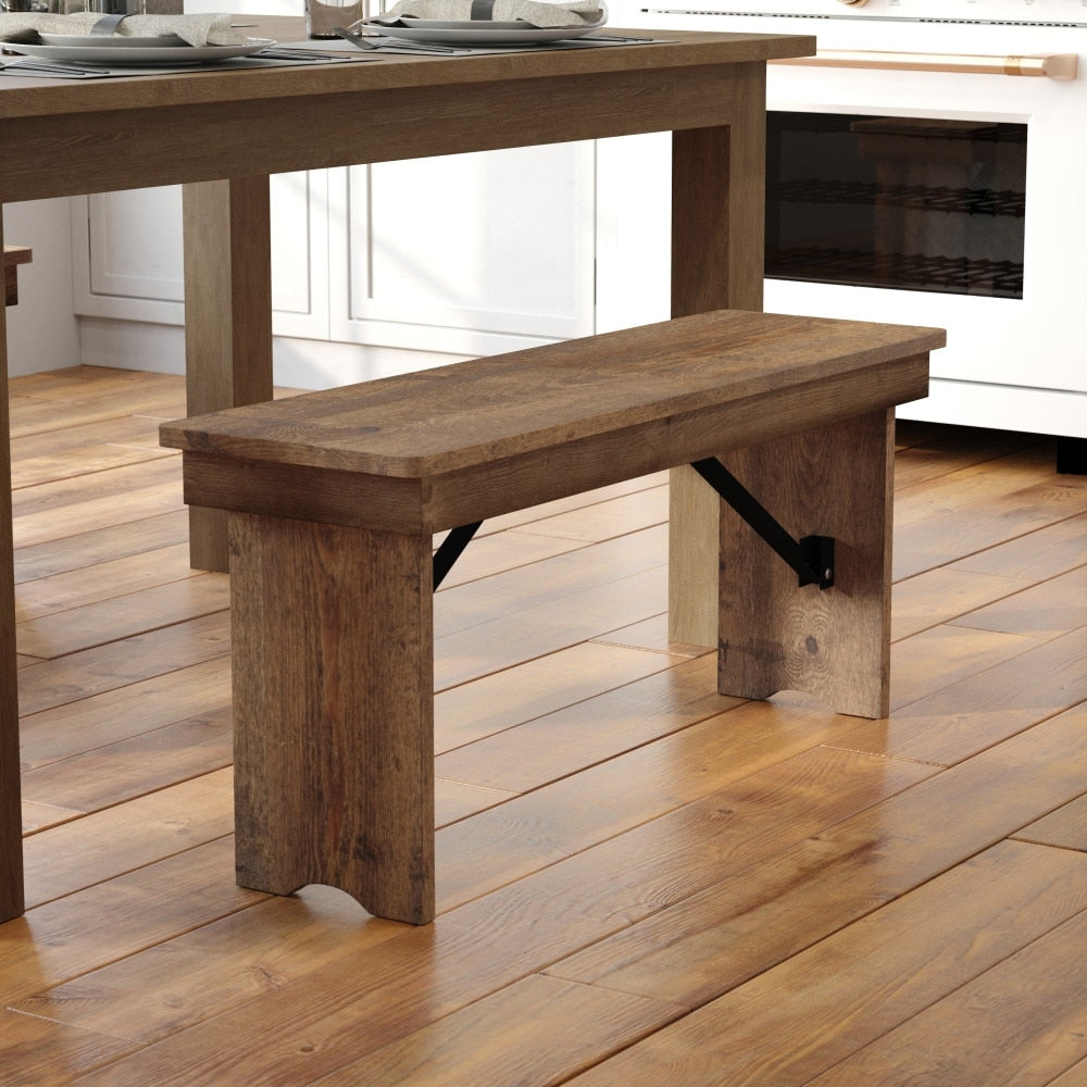 Hercules Series 40 X 12 Solid Pine Folding Farm Bench