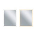 40 In. X 32 In. Abigail Matte White Rectangle Led Wall Mirror