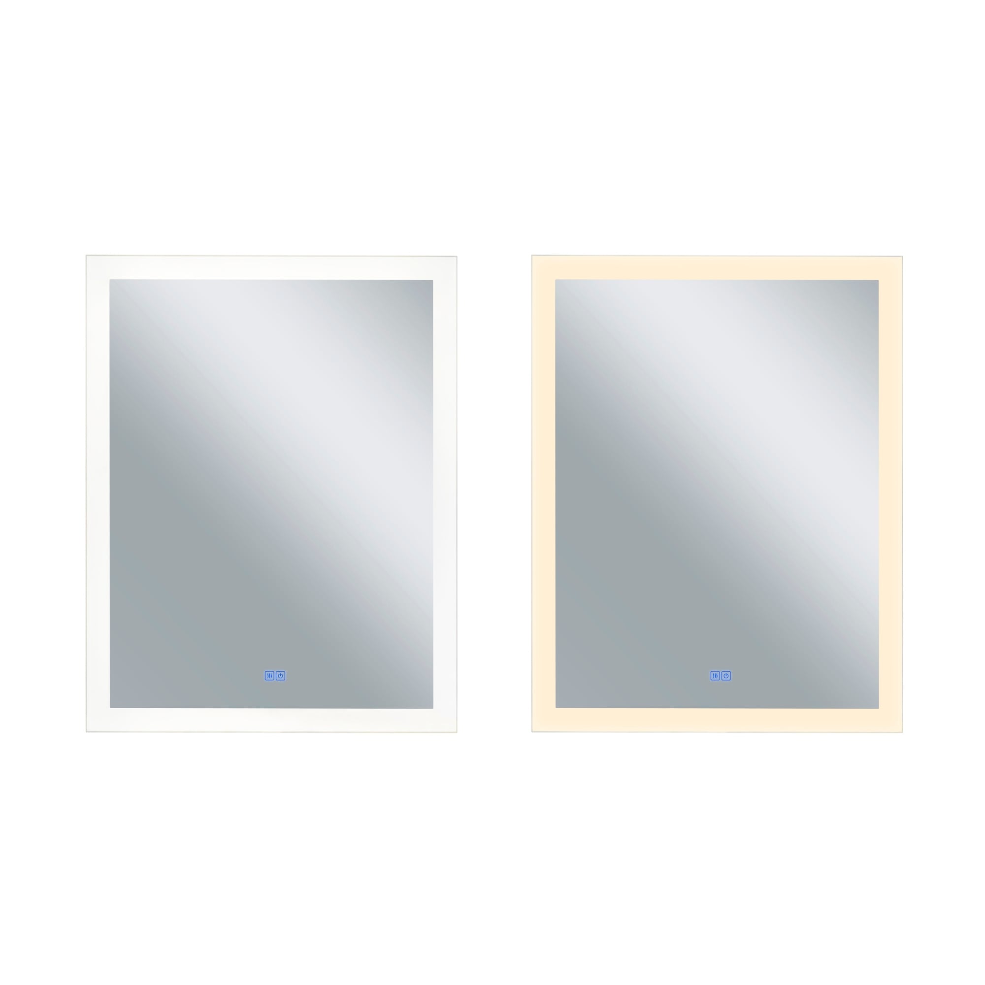 40 In. X 32 In. Abigail Matte White Rectangle Led Wall Mirror