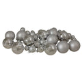 40 Piece Silver Collection Glass Ball Christmas Ornament Set 1 1.25 2.5