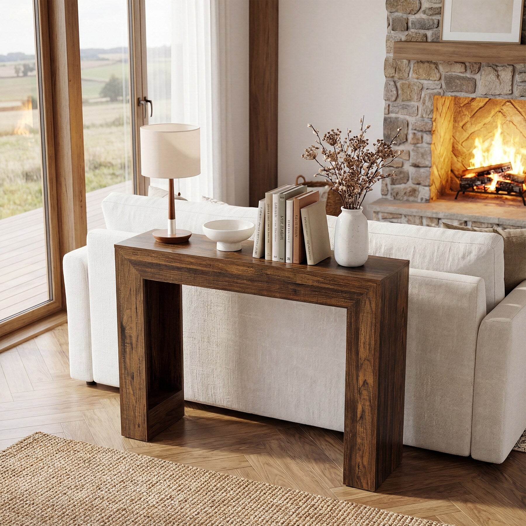 41.3 Inch Narrow Console Table Small Sofa Table Behind Couch