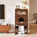 41.34 High Cat House With Acrylic Flip Door Home Storage Cabinet For Cats 1 Piece