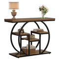 41.3 Industrial Console Sofa Table 4 Tier Narrow Wood Accent Table