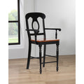 41.5 In.H Black Finish Low Back Wood Frame Barstool Wood Seat Set Of 2 43