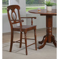 41.5 In.H Brown Finish Low Back Wood Frame Barstool Wood Seat Set Of 2 43