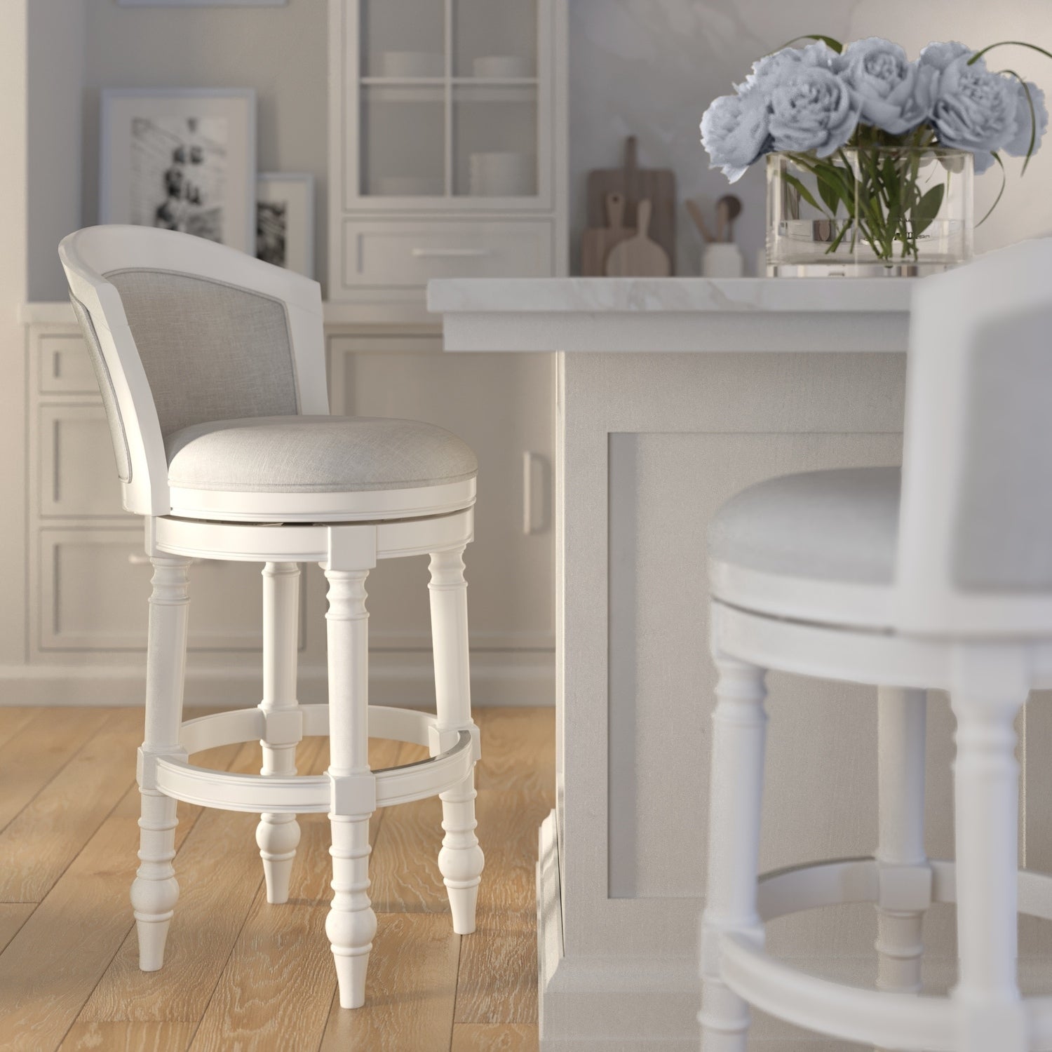 41.5 In.H Gray Finish Low Back Wood Frame Barstool Polyester Seat Set Of 1 43