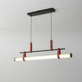 41.7 W Modern Cylinder Linear Acrylic Island Led Pendant Light With Leather Accents For Dining Room