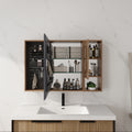41.7 Bathroom Mirror Cabinet With Storage Combination Wall Mounted Cabinet With Soft Close Door With Plastic Bins Hooks