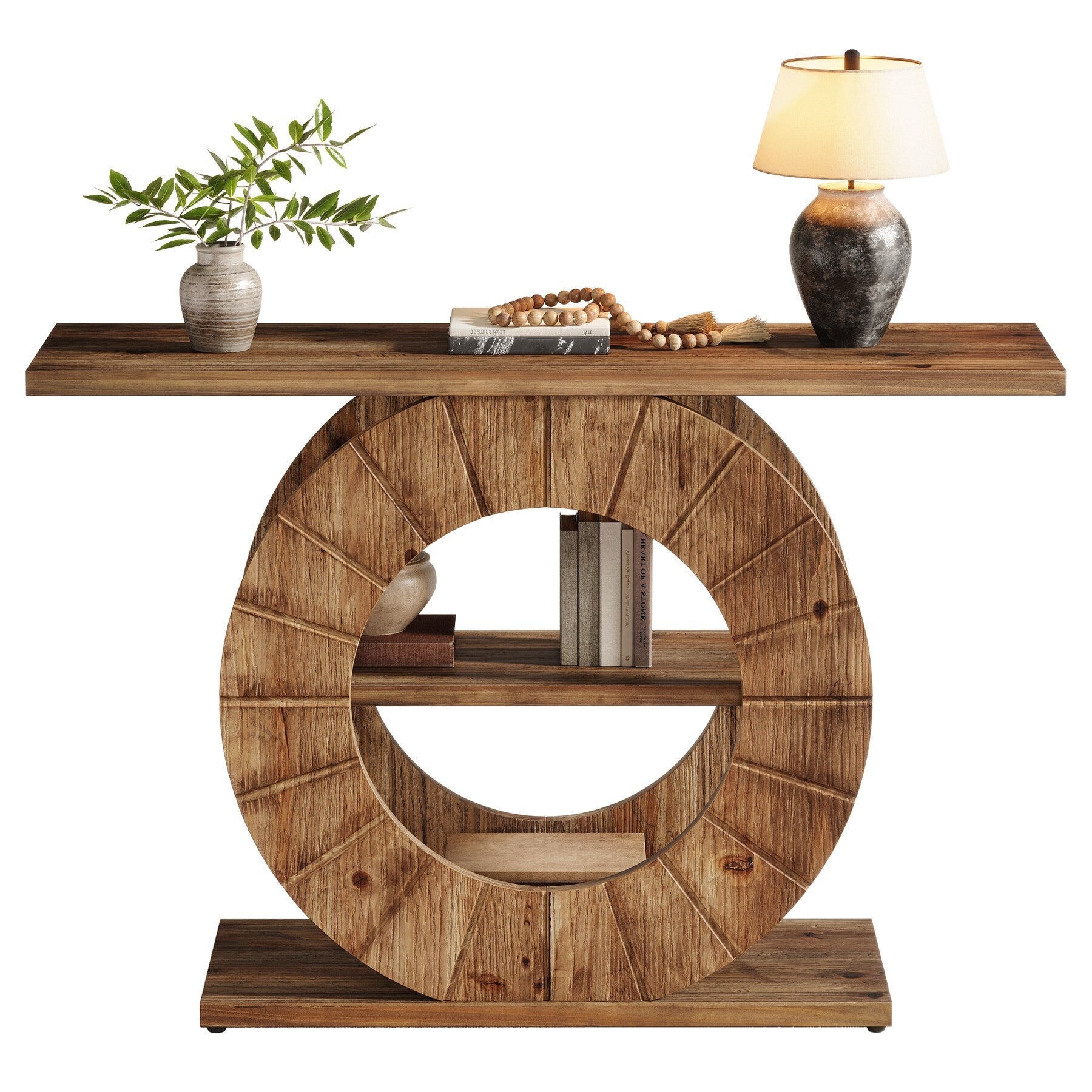 41 Console Table With Storage Solid Wood Farmhouse Sofa Table