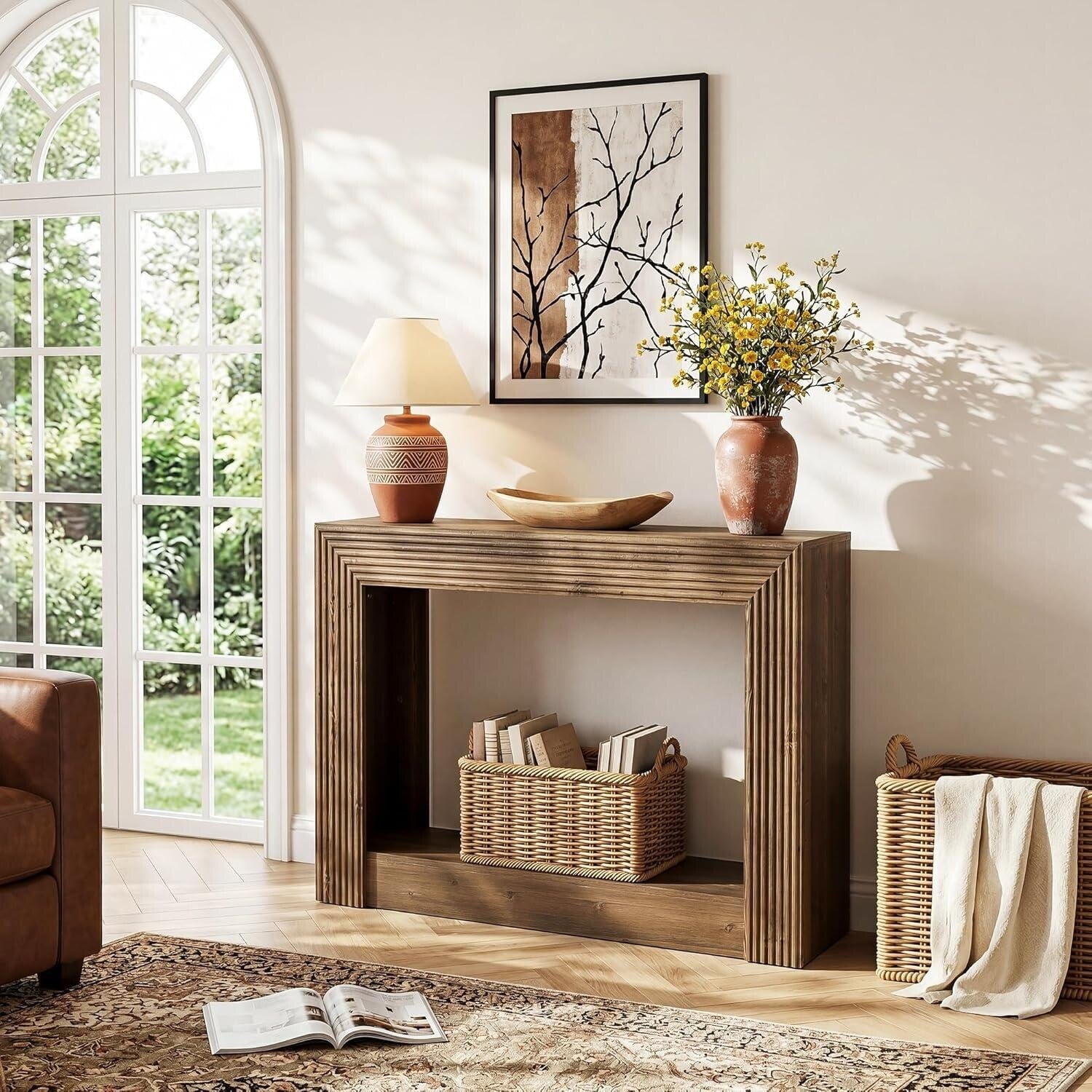 41 Farmhouse Console Table Storage Sofa Table Behind The Couch
