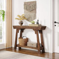 41 Farmhouse Wood Console Table Behind Couch With Storage Shelf For Hallway Living Room