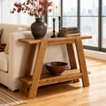 41 3 Inch Wood Entryway Table 2 Tier Farmhouse Console Table With Storage For Living Room