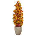 42 Autumn Maple Artificial Tree In Sand Colored Planter
