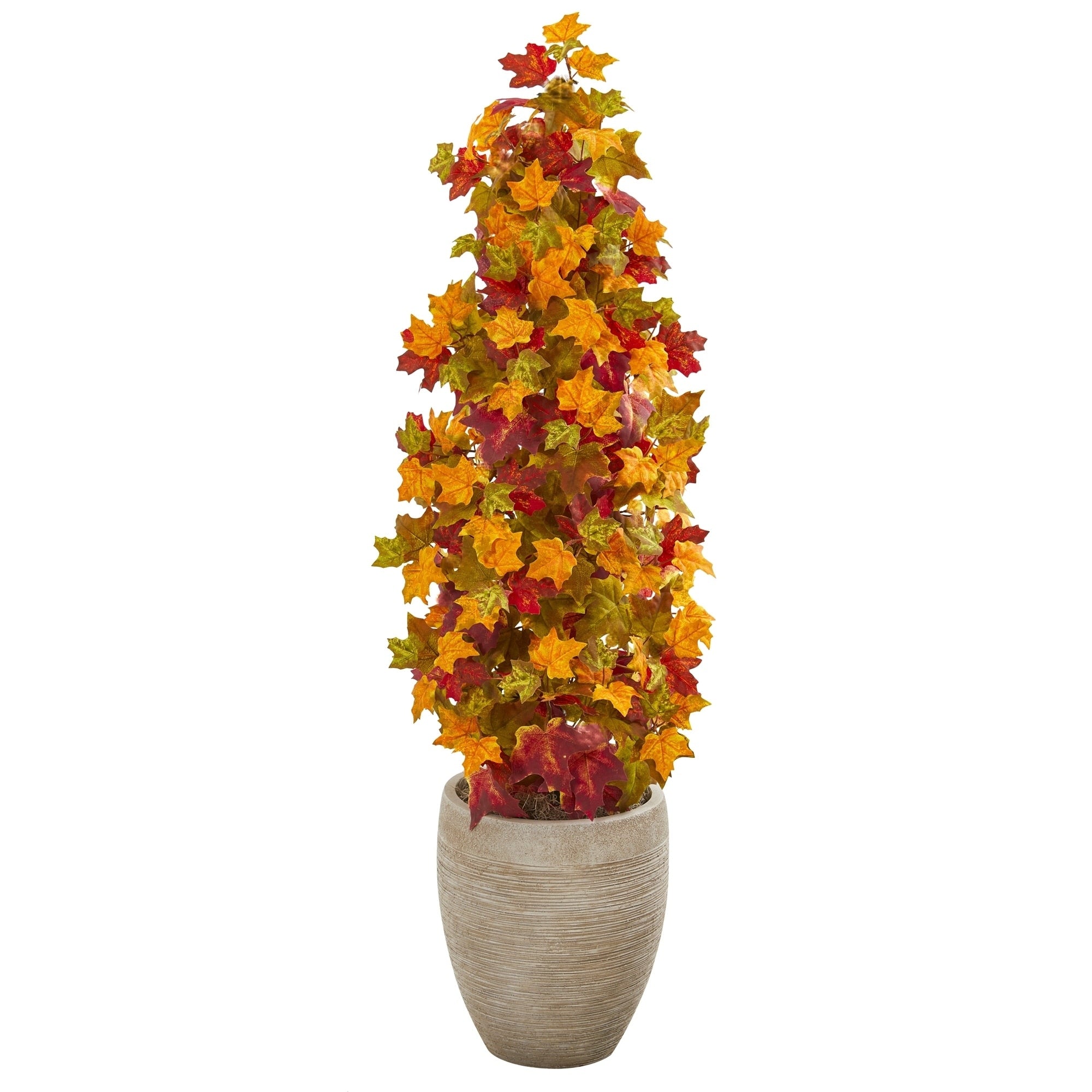 42 Autumn Maple Artificial Tree In Sand Colored Planter