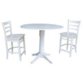 Counter Height 42 Inch Round Drop Leaf Table And Stool Set