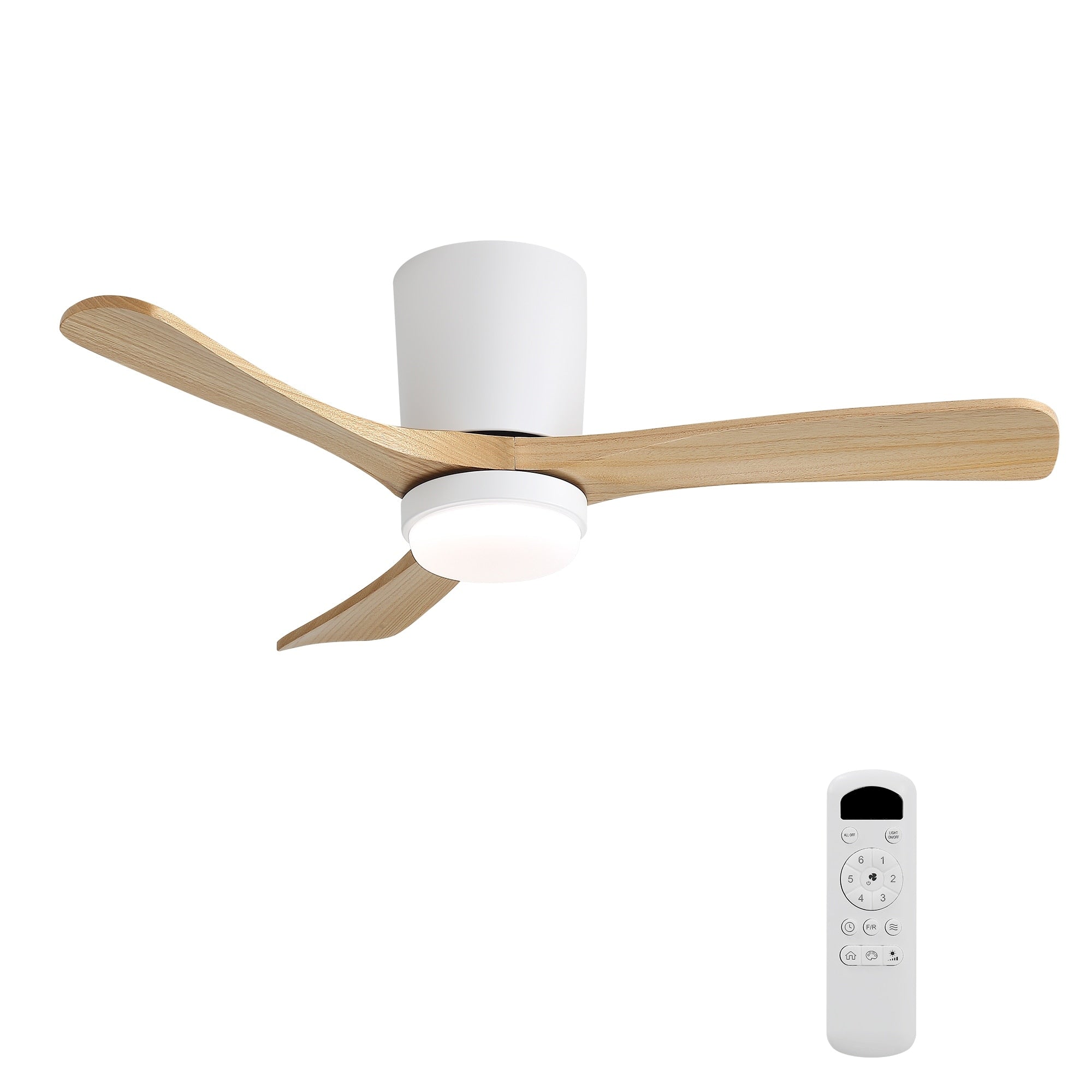42 Inch Ceiling Fan With Light Dimmable 3 Color Led 1 4 8H Timer Silent For Bedroom
