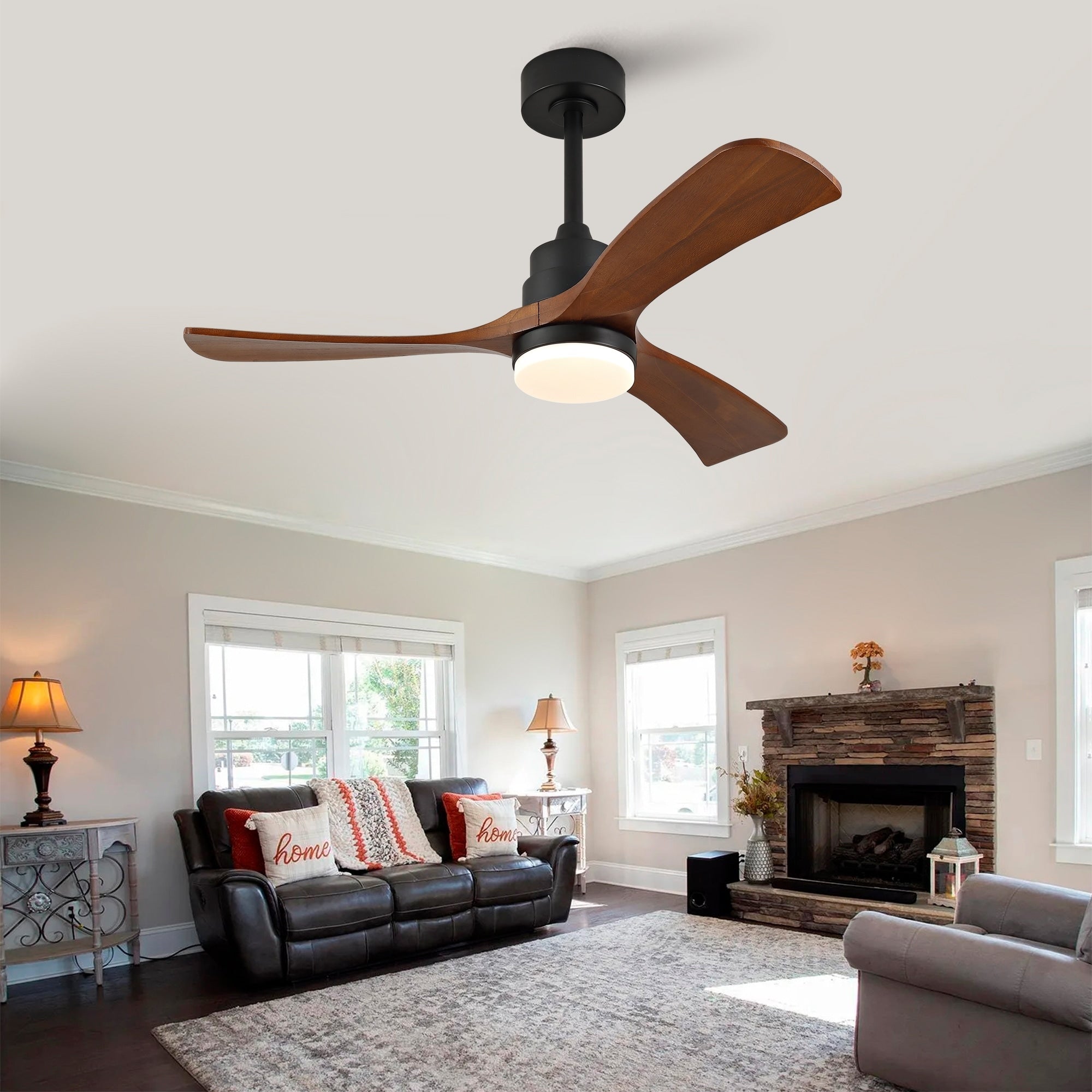 42 Inch Ceiling Fans With Lights And Remote Outdoor Ceiling Fan For Patios With Light 3 Blades Modern Ceiling Fan Black