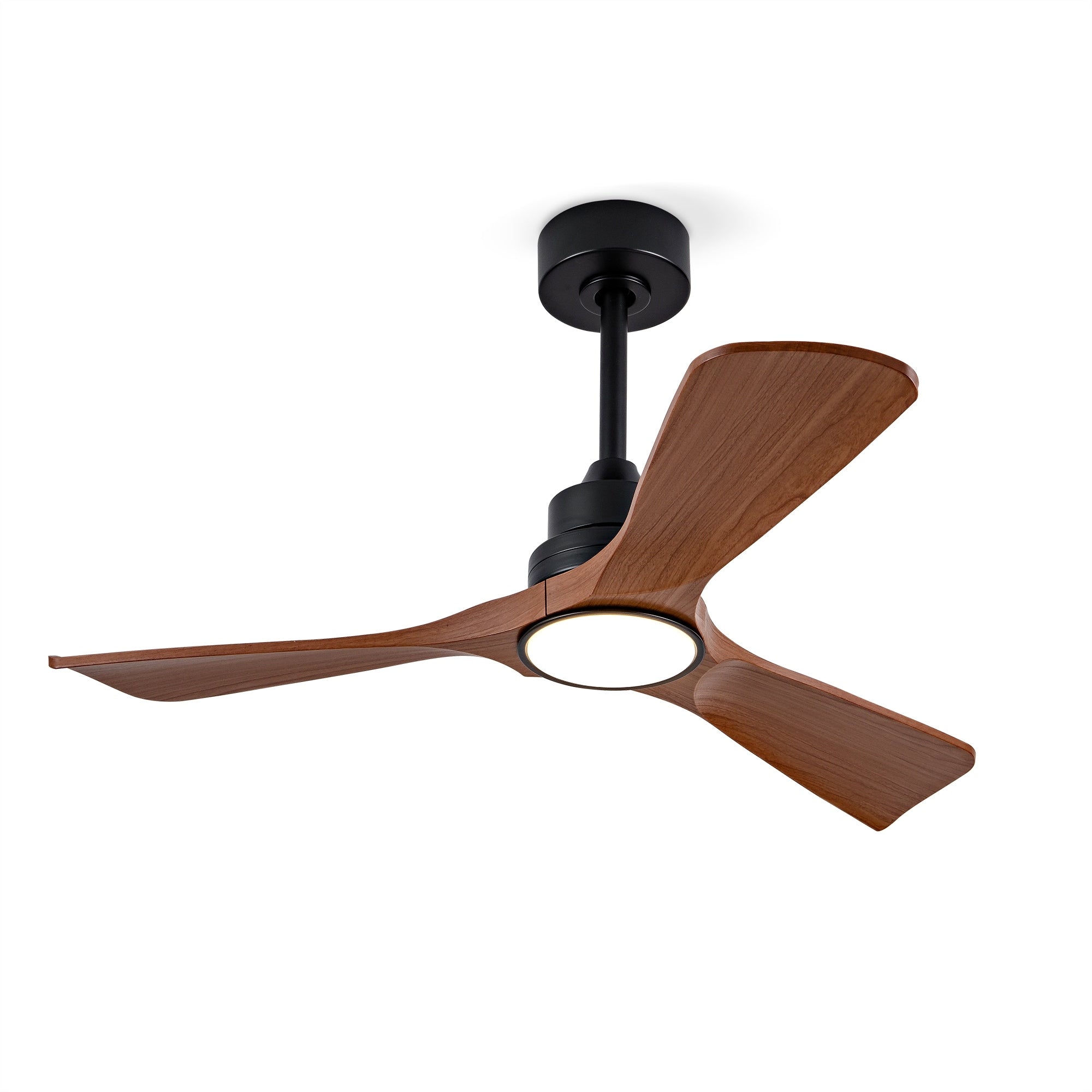 42 Inch Modern Black Ceiling Fan With Light 3 Abs Blades Remote Control Reversible Dc Motor With Dimmable Led