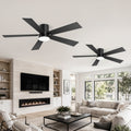42 Inch Modern Low Profile Ceiling Fan With Light Set Of 2 Remote Controlled Reversible Dc Motor Dual Finish Blades