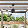 42 Inch Outdoor Ceiling Fan With Light Black Modern Patio Fan Ceiling Fan With Remote Reversible Dc Motor 42 Inch