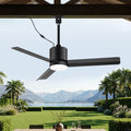 42 Inch Outdoor Ceiling Fan With Light Dimmable Led Reversible Dc Motor 6 Speed Remote Control Matte Black Patio Fan
