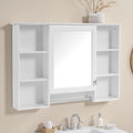 42 Inch Wall Mounted 3 In 1 Bathroom Mirror Cabinet With Adjustable Shelf Soft Close Door High Definition Mirror Towel Bar