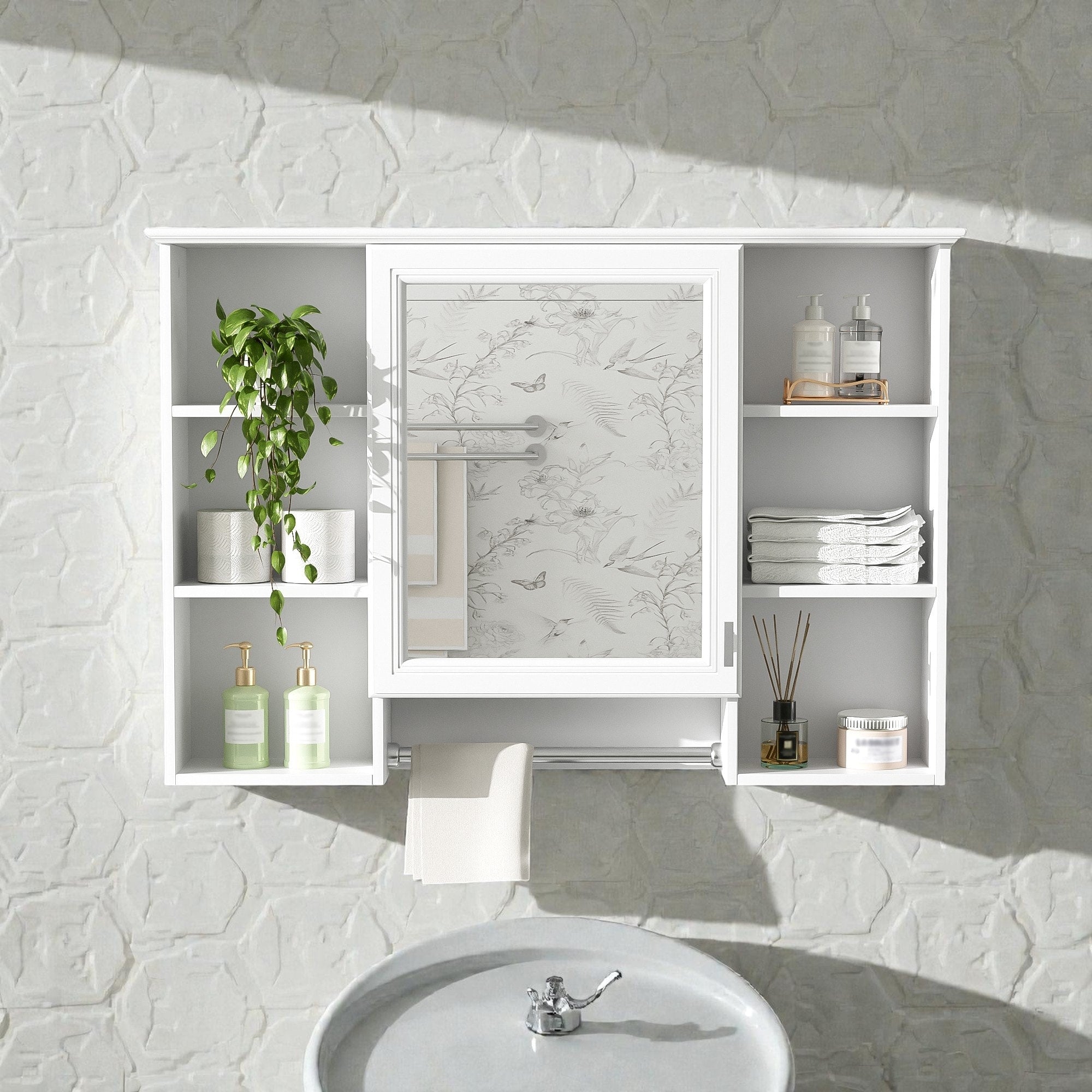 42 Inch Wall Mounted Bathroom Medicine Cabinet With Mirror Adjustable Shelf Soft Close Door