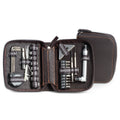 Silver Steel 42 Piece Tool Set With Brown Leatherette Case