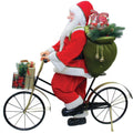 42 Traditional Santa Claus Riding A Bicycle Commercial Christmas Decoration