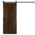 42 In. X 84 In. Herringbone Interior Barn Door With Hardware Kit