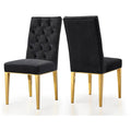 42 In.H Black Finish High Slat Back Armless Dining Chair With Velvet Seat Material