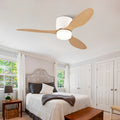 42 Inch Ceiling Fan With Light Ultra Slim Flush Mount Design 3 Abs Plastic Blades Remote Control Included