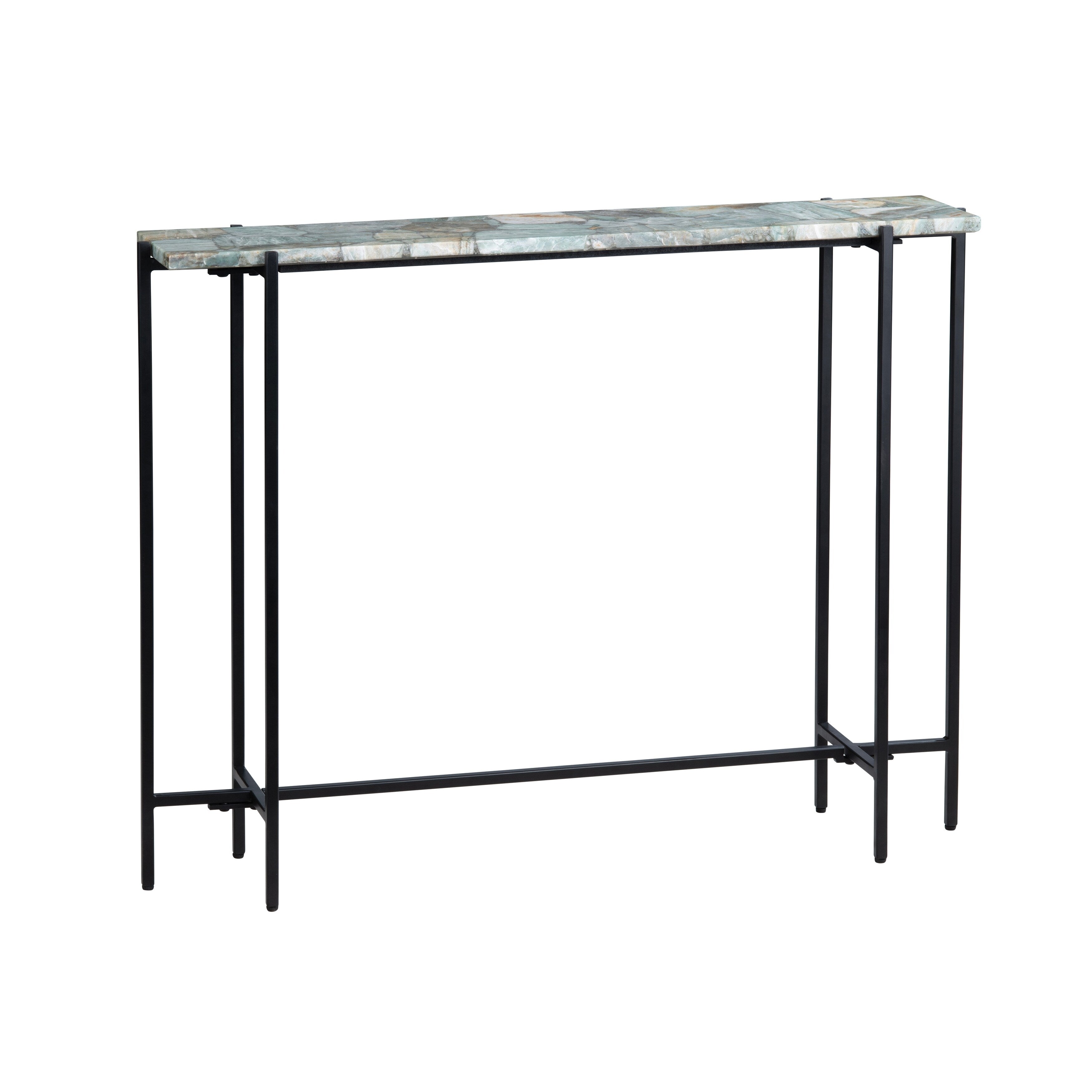 42.25 In. Green Quartz Accent_Console_Sofa Table