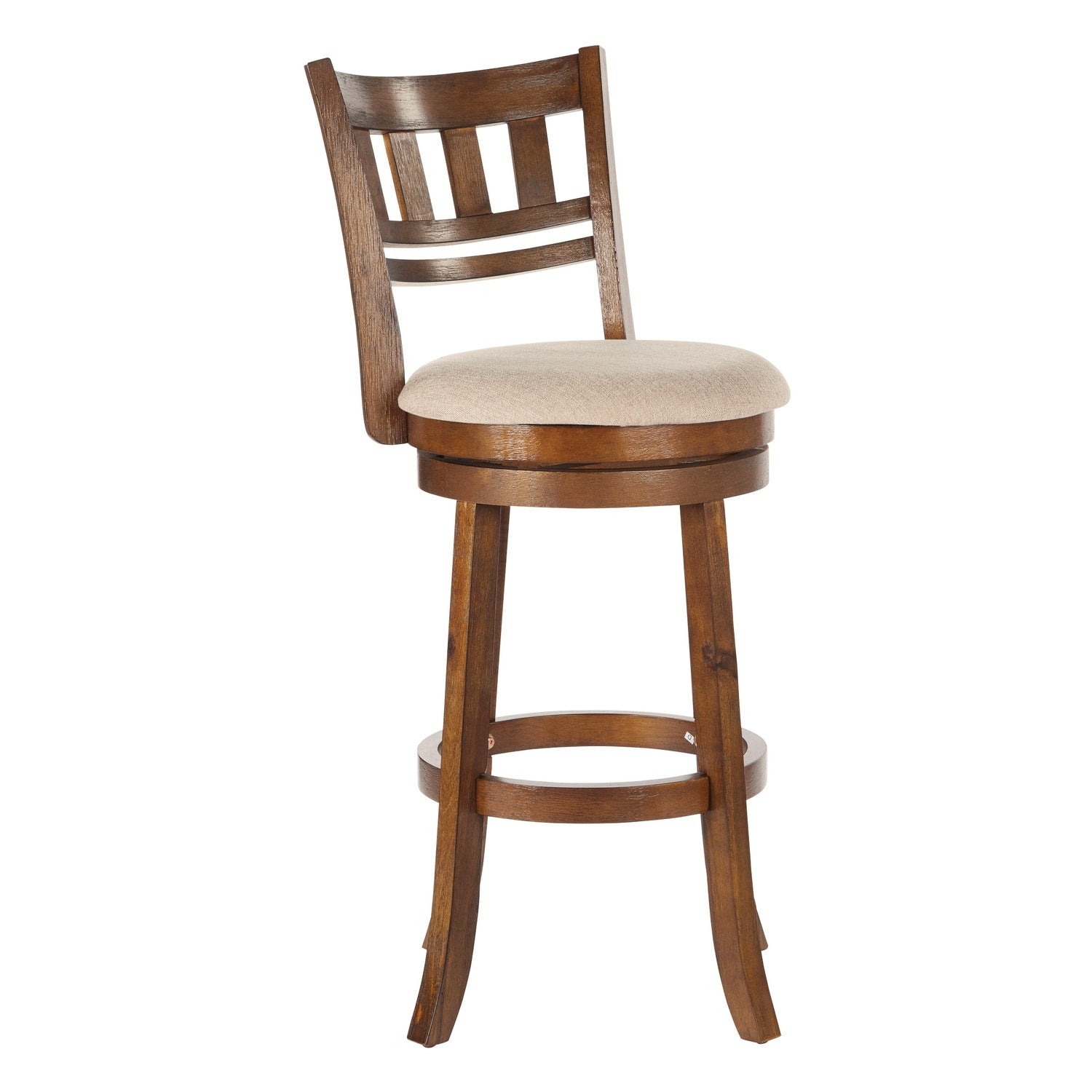 42.5 In.H Brown Finish Low Back Wood Frame Barstool Wood Seat Set Of 1 44
