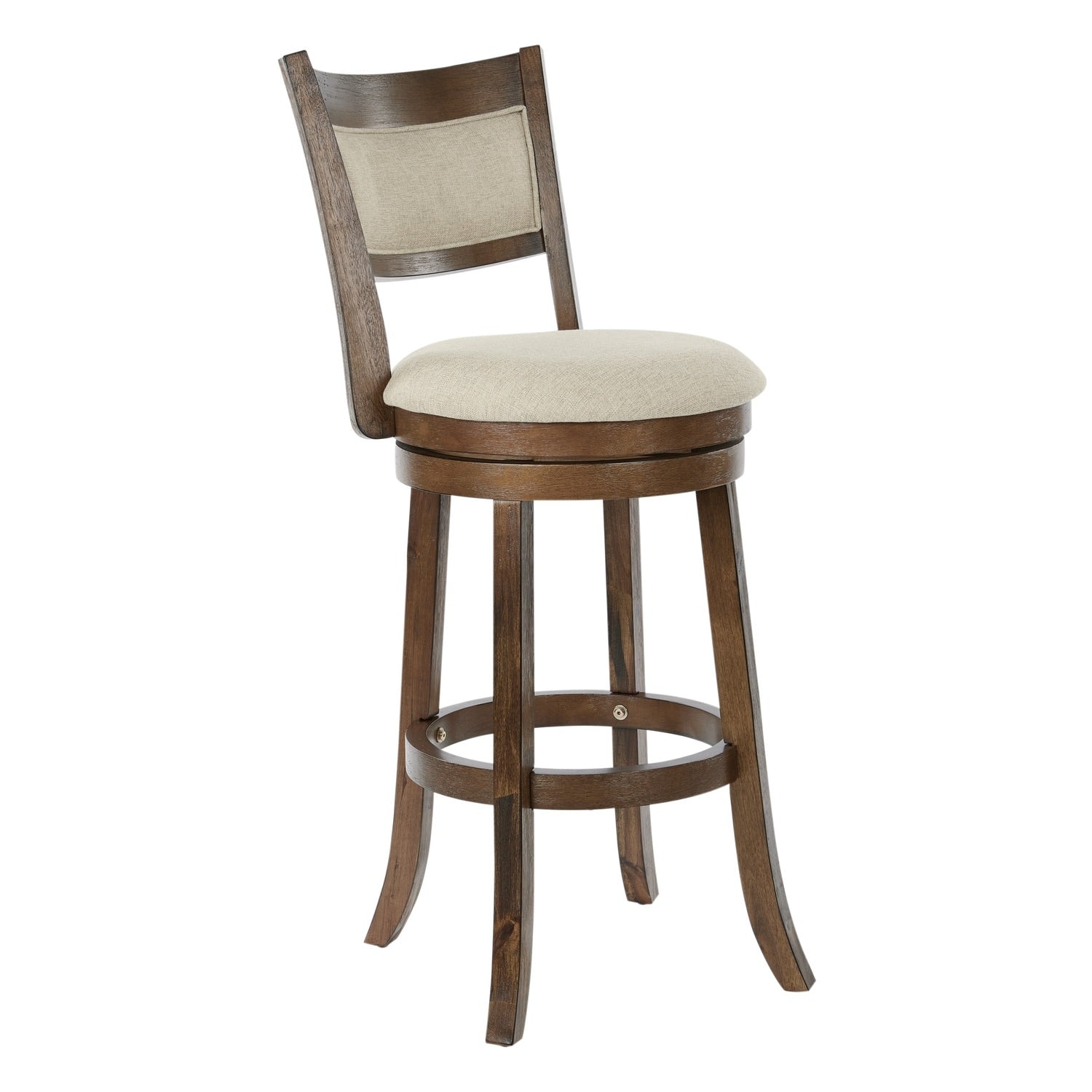 42.5 In.H Brown Finish Low Back Wood Frame Barstool Wood Seat Set Of 1 44