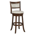 42.5 In.H Clear Finish Low Back Wood Frame Barstool Leather Seat Set Of 1 44