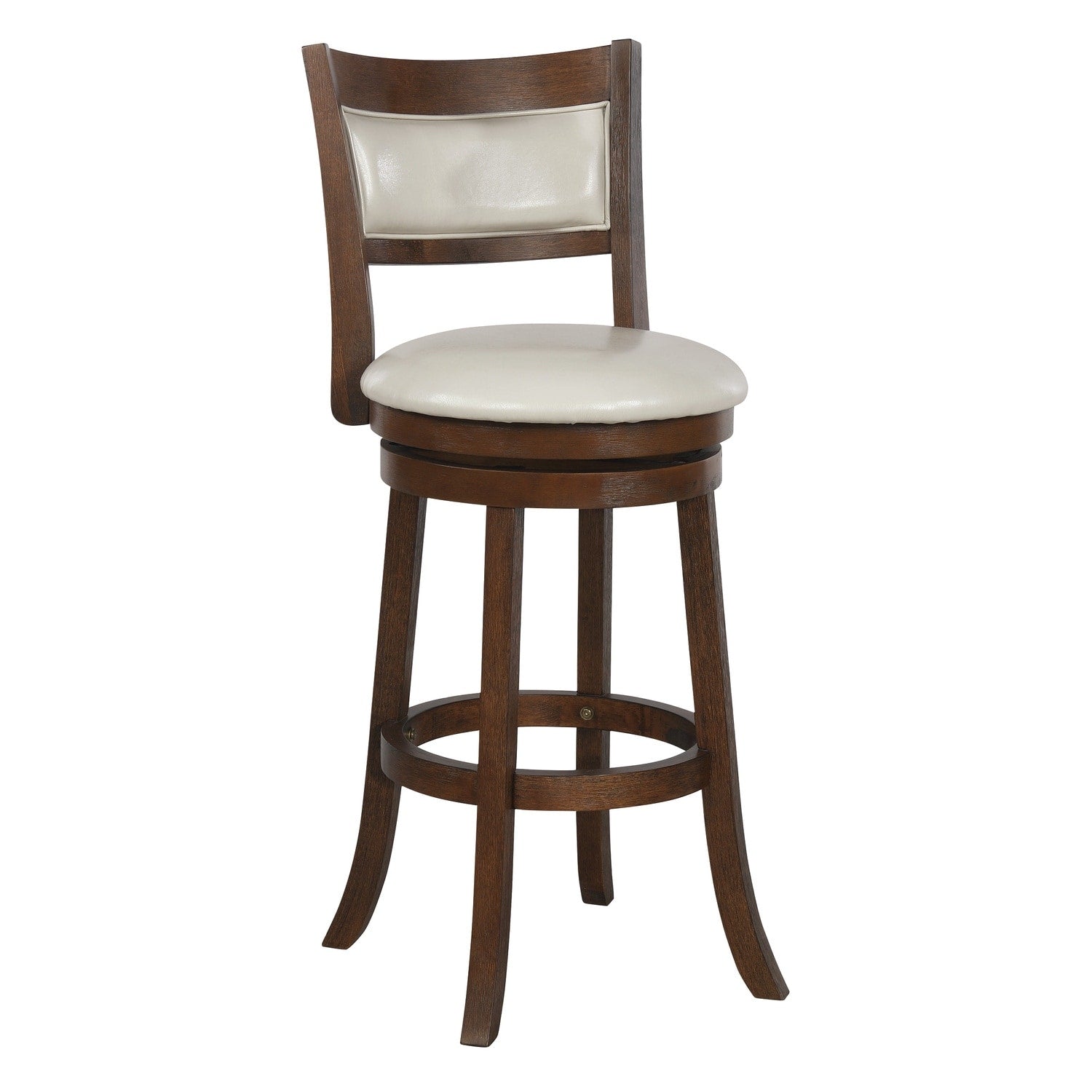 42.5 In.H Clear Finish Low Back Wood Frame Barstool Leather Seat Set Of 1 44