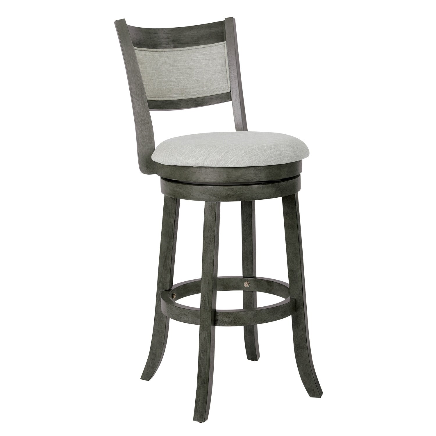 42.5 In.H Gray Finish Low Back Wood Frame Barstool Wood Seat Set Of 1 44